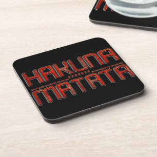 Beautiful Amazing Embossed Red Hakuna Matata Text  Beverage Coaster