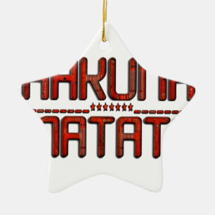 Beautiful Amazing Embossed Red Hakuna Matata Text Ceramic Ornament