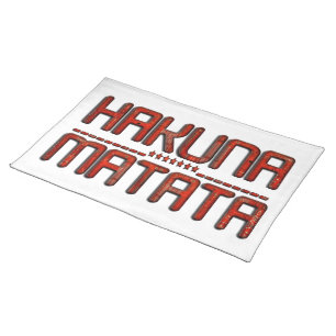 Beautiful Amazing Embossed Red Hakuna Matata Text  Cloth Placemat