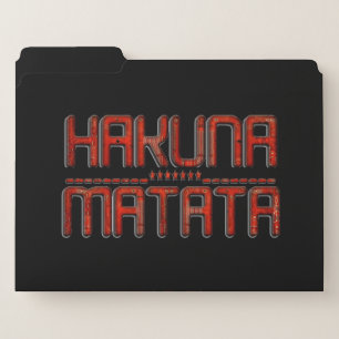 Beautiful Amazing Embossed Red Hakuna Matata Text  File Folder