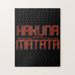 Beautiful Amazing Embossed Red Hakuna Matata Text Jigsaw Puzzle