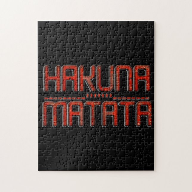 Beautiful Amazing Embossed Red Hakuna Matata Text  Jigsaw Puzzle (Vertical)