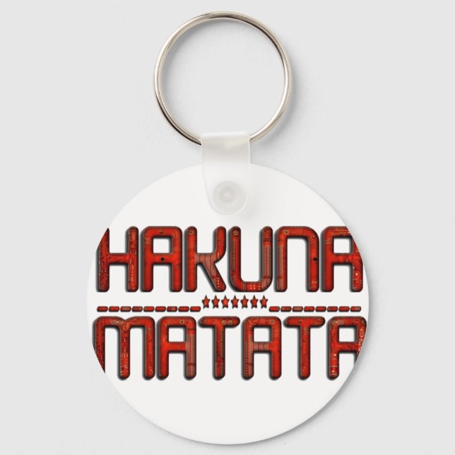Beautiful Amazing Embossed Red Hakuna Matata Text  Keychain (Front)