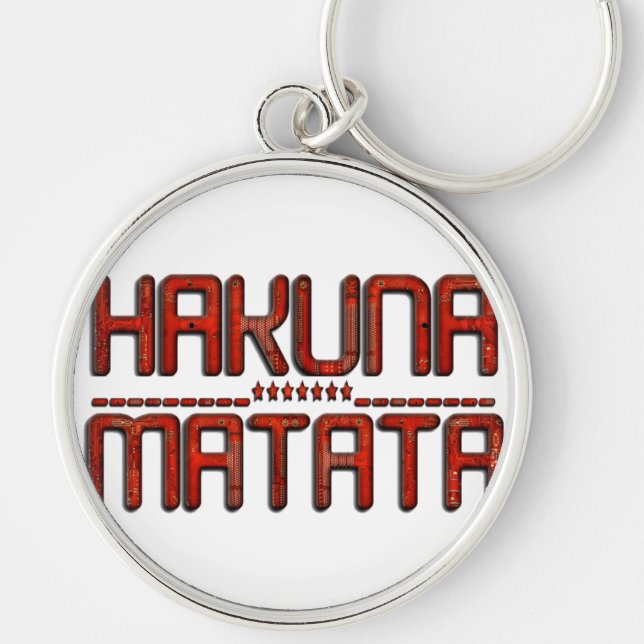 Beautiful Amazing Embossed Red Hakuna Matata Text  Keychain (Front)