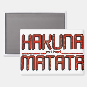 Beautiful Amazing Embossed Red Hakuna Matata Text Magnet