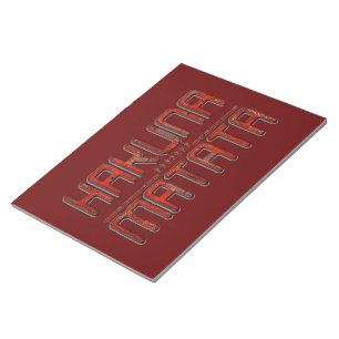 Beautiful Amazing Embossed Red Hakuna Matata Text Notepad