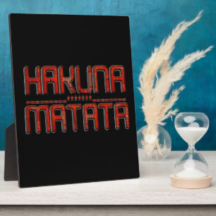 Beautiful Amazing Embossed Red Hakuna Matata Text Plaque