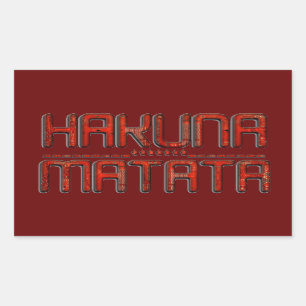 Beautiful Amazing Embossed Red Hakuna Matata Text Rectangular Sticker