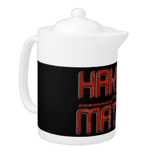 Beautiful Amazing Embossed Red Hakuna Matata Text  Teapot