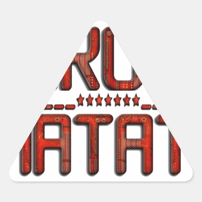 Beautiful Amazing Embossed Red Hakuna Matata Text  Triangle Sticker (Front)