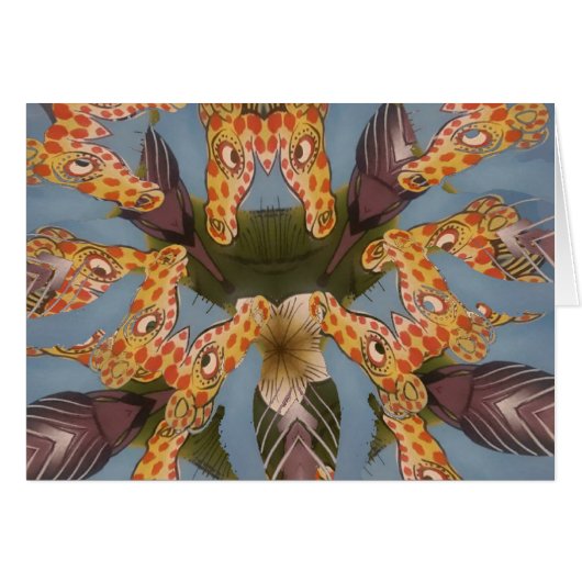 Beautiful amazing Funny African Giraffe pattern de Cards (Front Horizontal)