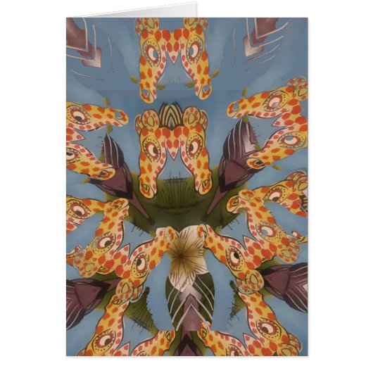 Beautiful amazing Funny African Giraffe pattern de Cards (Front)