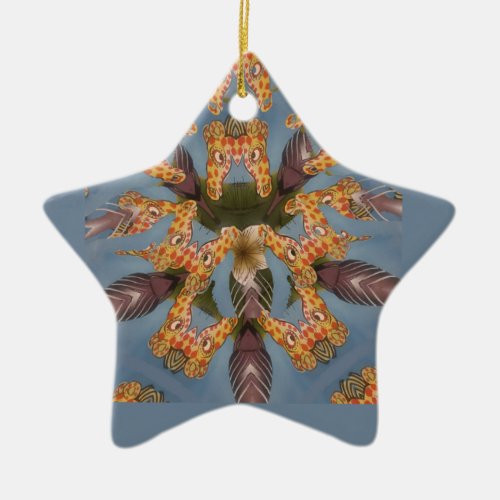 Beautiful amazing Funny African Giraffe pattern de Ceramic Ornament