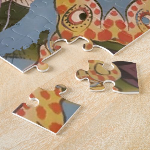 Beautiful amazing Funny African Giraffe pattern de Jigsaw Puzzle