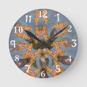 Beautiful amazing Funny African Giraffe pattern Round Clock