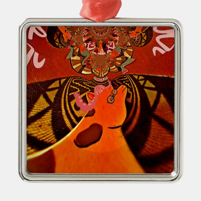 Beautiful Amazing Giraffe  love safari animals  Metal Ornament (Front)