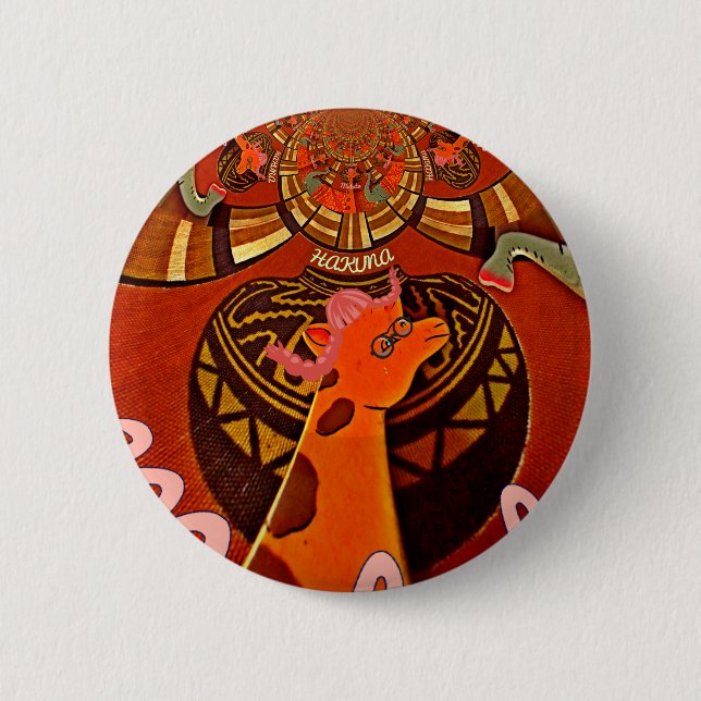 Beautiful Amazing Giraffe  love safari animals  Pinback Button (Front)