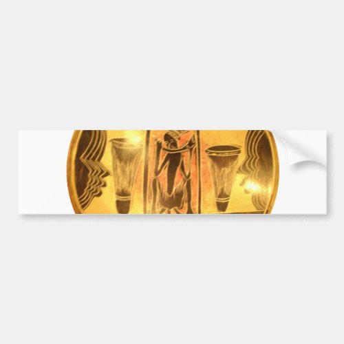 Beautiful Amazing Golden Red African Drummers Bumper Sticker