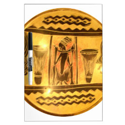 Beautiful Amazing Golden Red African Drummers Dry Erase Board