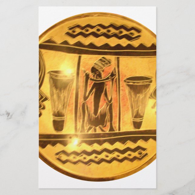 Beautiful Amazing Golden Red African Drummers Stationery (Front)