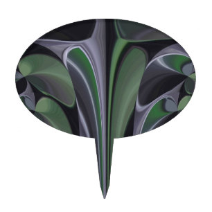Beautiful Amazing Green Aurora Texture Art Design Cake Topper