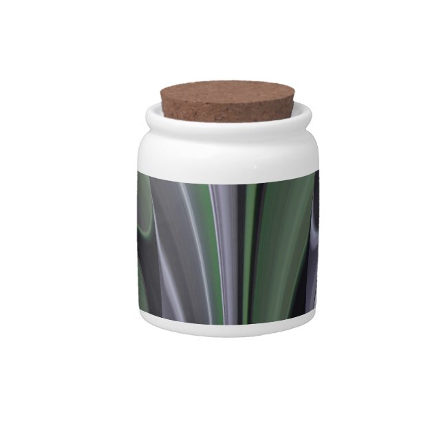 Beautiful Amazing Green Aurora Texture Art Design Candy Jar (Front)