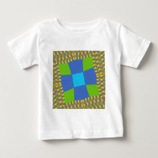 Beautiful Amazing Green Blue Cyan Art Print Design Baby T-Shirt (Front)