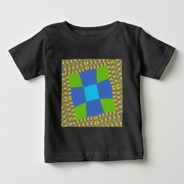 Beautiful Amazing Green Blue Cyan Art Print Design Baby T-Shirt (Front)