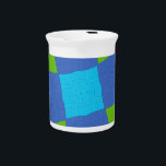 Beautiful Amazing Green Blue Cyan Art Print Design Beverage Pitcher<br><div class="desc">Beautiful Amazing Green Blue Cyan Art Print Design Introducing the "Beautiful Amazing Green Blue Cyan Art Print Design, " a striking piece that combines vibrant colors and geometric patterns to create a visually captivating experience. The artwork features a central square design surrounded by a multicolored border, making it a perfect...</div>