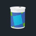Beautiful Amazing Green Blue Cyan Art Print Design Beverage Pitcher<br><div class="desc">Beautiful Amazing Green Blue Cyan Art Print Design Introducing the "Beautiful Amazing Green Blue Cyan Art Print Design, " a striking piece that combines vibrant colors and geometric patterns to create a visually captivating experience. The artwork features a central square design surrounded by a multicolored border, making it a perfect...</div>