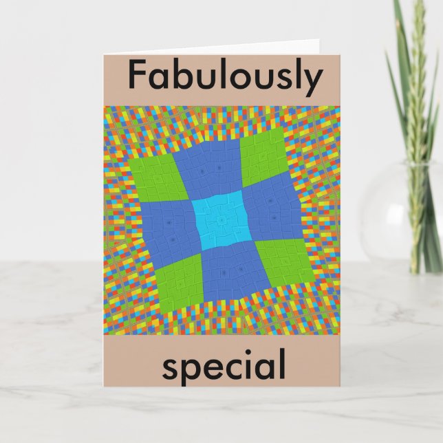 Beautiful Amazing Green Blue Cyan Art Print Design Card (Front)