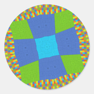Beautiful Amazing Green Blue Cyan Art Print Design Classic Round Sticker