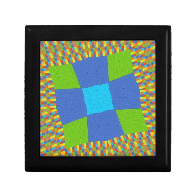 Beautiful Amazing Green Blue Cyan Art Print Design Gift Box (Front)