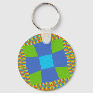 Beautiful Amazing Green Blue Cyan Art Print Design Keychain