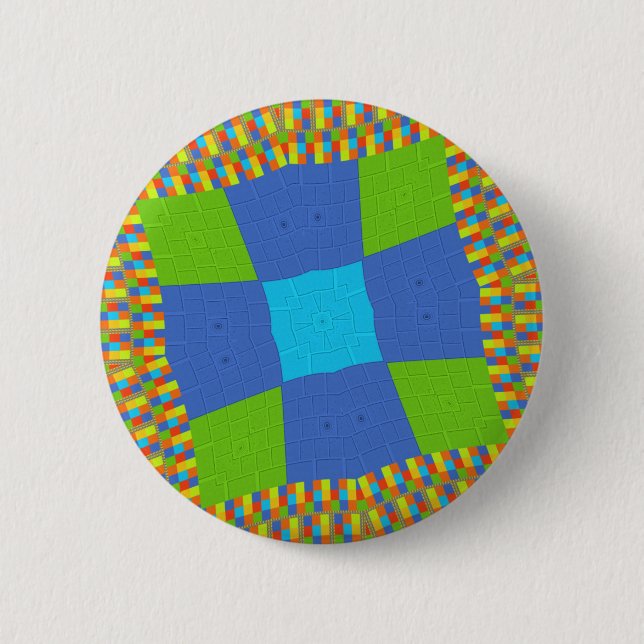 Beautiful Amazing Green Blue Cyan Art Print Design Pinback Button (Front)