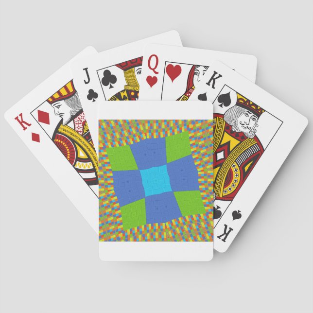Beautiful Amazing Green Blue Cyan Art Print Design Poker Cards (Back)