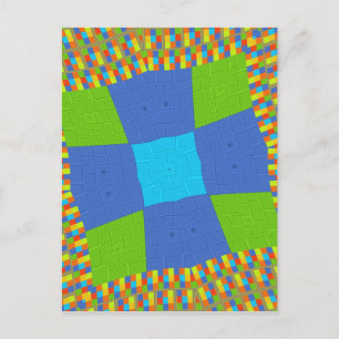 Beautiful Amazing Green Blue Cyan Art Print Design Postcard