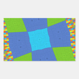 Beautiful Amazing Green Blue Cyan Art Print Design Rectangular Sticker