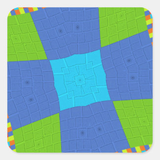 Beautiful Amazing Green Blue Cyan Art Print Design Square Sticker