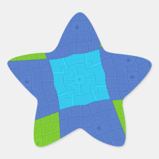 Beautiful Amazing Green Blue Cyan Art Print Design Star Sticker