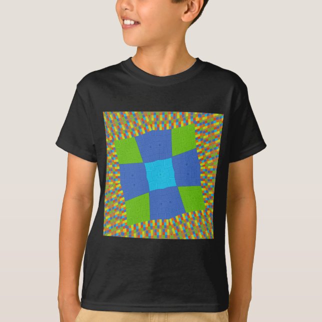 Beautiful Amazing Green Blue Cyan Art Print Design T-Shirt (Front)