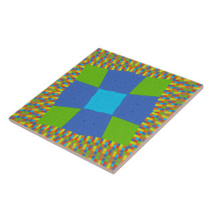 Beautiful Amazing Green Blue Cyan Art Print Design Tile
