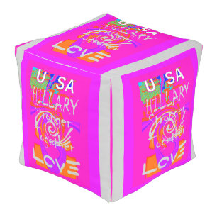 Beautiful amazing Hillary USA: Baby Pink Color Art Outdoor Pouf
