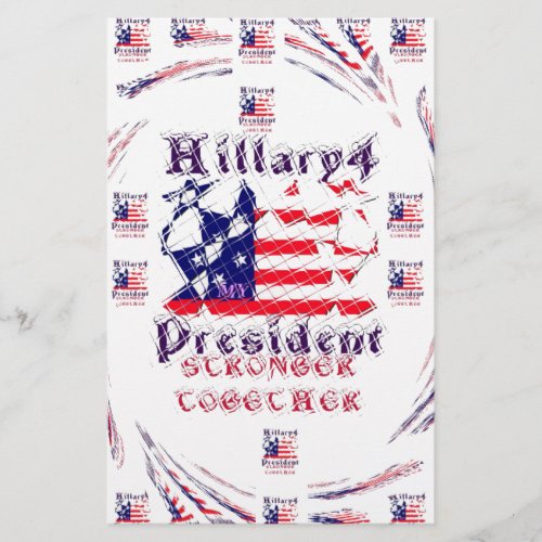 Beautiful Amazing Hillary USA Election Flag Color Stationery