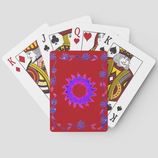 Beautiful amazing India Motif Mendi Art Design Poker Cards (Back)