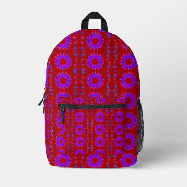 Beautiful amazing India Motif Mendi Art Design Printed Backpack (Front)