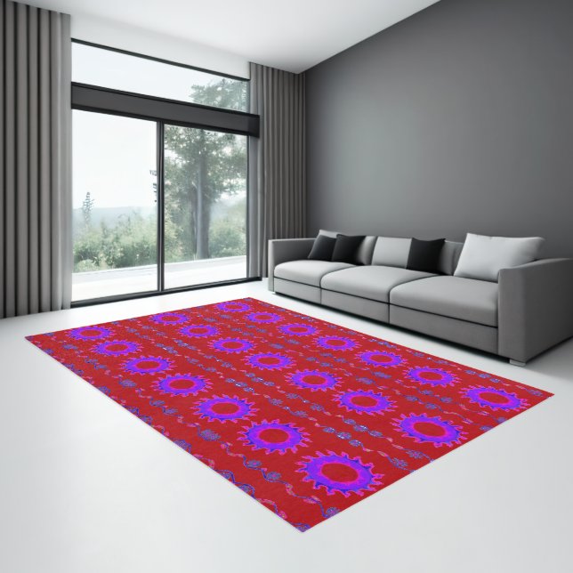 Beautiful amazing India Motif Mendi Art Design Rug (Insitu (Indoor 3))