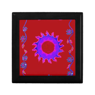 Beautiful Amazing Indian Motif Mehndi Maroon Art. Keepsake Box