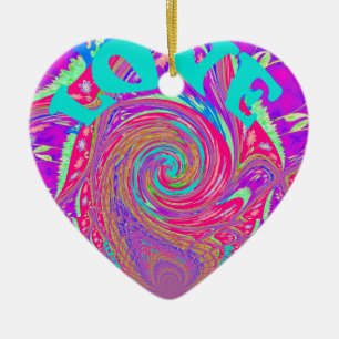 Beautiful Amazing Love Whirl Text Art Print Design Ceramic Ornament