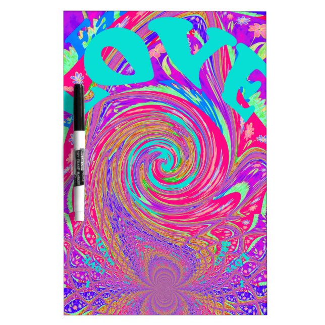 Beautiful Amazing Love Whirl Text Art Print Design Dry Erase Board (Front)